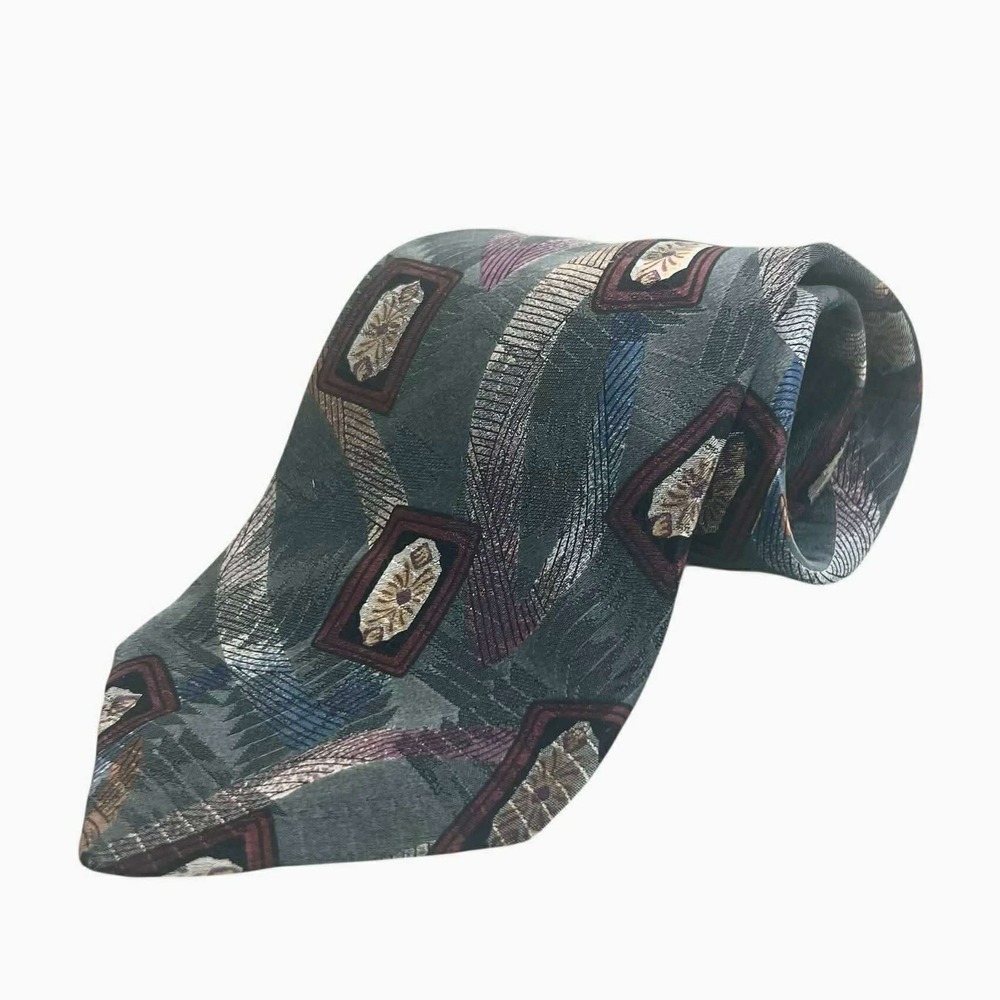 Wembley‎ Men's Silk Tie Gray Geometric Pattern Formal Tie